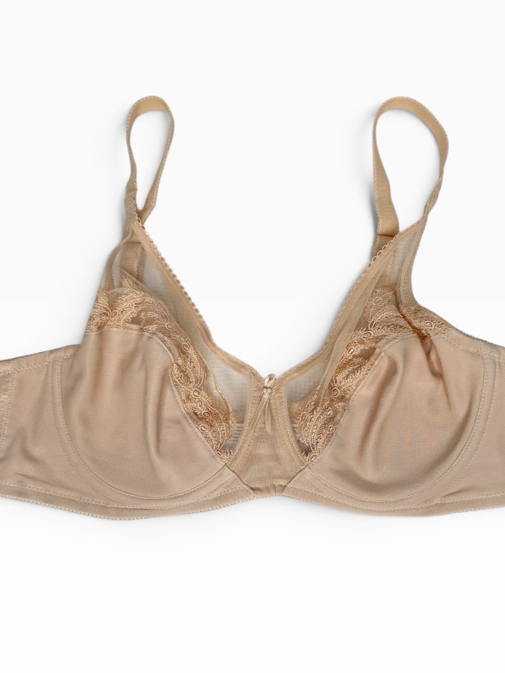 Wacoal 85121 Lace And Satin Underwire Bra Sand Beige US 36C
